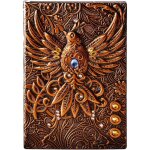 A5 carnet lign� couverture rigide cuivre, ancien journal intime vintage cuir notebook lined ruled cahier ...