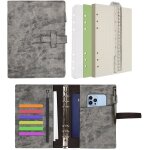 A5 carnet de notes en cuir rechargeable 6 anneaux classeur avec papier pointill l'criture agenda et ...