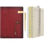 A5 carnet de notes en papier doubl de journal cuir - reliure a 6 anneaux rechargeable ecriture journal ...