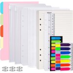 A5 feuillets mobiles set - 115pcs 6 trous vierge papier de recharges en lign pour bullet carnet rechargeable ...