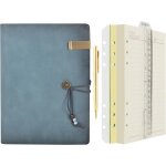 A6 carnet de notes en papier doubl de journal cuir - reliure a 6 anneaux rechargeable ecriture journal ...