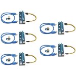 Adaptateur d'alimentation pci - e 006c, 5 pi�ces, avec c�ble d'extension 1x a 16x, pci - e 6pin vers ...