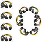 Adaptateur d'alimentation pci express gpu vga, 6 broches vers double pcie 8 broches (6 + 2), 10 pi�ces, ...