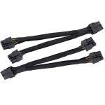 Adaptateur d'alimentation pci express tressé, 20cm, pcie femelle a double 2x 8 broches (6 + 2) mâle, ... Adaptateur d'alimentation pci express tressé, 20cm, pcie femelle a double 2x 8 broches (6 + 2) mâle, ...