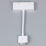Adaptateur av numérique 30 broches avec port de chargement vers vga, compatible avec iphone 4 4s ipod ... Adaptateur av numérique 30 broches avec port de chargement vers vga, compatible avec iphone 4 4s ipod ...