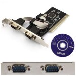 Adaptateur de carte pci a 2 ports com 9 broches s�rie rs232, win 7 vista xp fo
