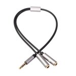 Adaptateur de casque, cble sparateur en y, audio stro mle de 3. 5mm a 2 fiches de microphone spares ...