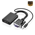 Adaptateur de convertisseur full hd 1080p vga vers hdmi, cble avec sortie audio, adaptateur vido vga ...