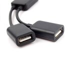 Adaptateur double port hub usb micro hte otg, 2 pices, cble adaptateur pour galaxy s5 s4 s3 et table ...