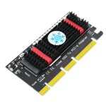 Adaptateur m. 2 nvme ssd vers pci - e 4x / 8x / 16x avec dissipateur thermique en aluminium et 3528 flash ...