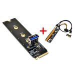 Adaptateur m. 2 a pci - e x16 ngff slot, carte graphique pcie 1x a 16x 6 broches, c�ble d'extension, ...