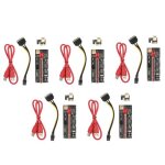 Adaptateur pci - e riser 6 broches, usb 3. 0, ver010 plus express 1x 4x 8x 16x, carte d'alimentation ...