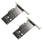 Adaptateur pcie 2x double m. 2, carte de contr�leur m2 ssd nvme (cl� m) ou sata (cl� b) 22110 2280 2260 ...