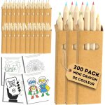 Af� 200 mini crayon de couleur, 50 lot petit crayon de couleur enfant + qr code avec des dessins imprimables ...
