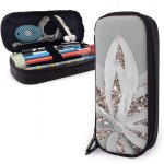 Agave gris avec paillettes dor�es roses - trousse tropicale brillante - grande capacit� - pochette a ...