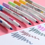 Ages 8 pi�ces double ligne contour stylo couleur marqueur stylo etudiant marqueur papeterie ensemble ...