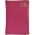Agenda 2024 de luxe 2024 avec un jour par page, couverture avant rembourre et couverture rigide, bords ...