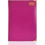 Agenda 2024 de luxe 2024 violet avec couverture rigide et bords dors - 1 jour par page