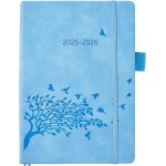Agenda 2025 2026 journalier a5 1 page par jour, agenda scolaire avec aperu mensuel, poche, porte - stylo, ...