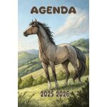Agenda 2025 - 2026: scolaire cheval journalier (une page par jour) septembre a juillet 14, 8 x 21 cm ...