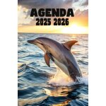 Agenda 2025 - 2026: scolaire dauphin journalier (une page par jour) septembre a juillet 14, 8 x 21 cm ...