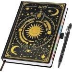 Agenda 2025, couverture rigide, planner 12 mois (janv. 2025 - dc. 2025) avec 1pcs stylos a bille rtractable( ...