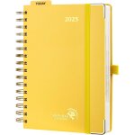 Agenda 2025 journalier 21, 5 x 14, 5 cm - couverture rigide spirale, 1 page par jour a5 agenda, d'jan ...