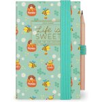 Agenda 2025 mini 2025, 12 mois, agenda avec abeille de janvier 2025 a dcembre 2025, fermeture avec elastique, ...