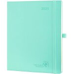 Agenda 2025 semainier 26, 5 x 21, 5 cm - couverture souple en pu cuir, vertical planner, d'jan 2025 a ...