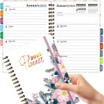 Agenda 2025 semainier a5, couverture souple en spirale, vertical planner, d'jan 2025 a dc 2025 - 12 ...