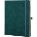 Agenda 2025 semainier et carnet de notes grand 26, 5 x 21, 5 cm - couverture en cuir weekly planner d'jan ...