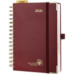 Agenda 2026 journalier 21, 5 x 14, 5 cm - couverture rigide spirale, 1 page par jour a5 planner, d'jan ...