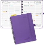 Agenda 2026 semainier 22 x 16, 5 cm - couverture souple en pu cuir spirale, vertical planner, d'jan 2026 ...
