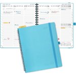 Agenda 2026 semainier 26, 5 x 21, 5 cm - couverture souple en pu cuir spirale, vertical planner, d'jan ...