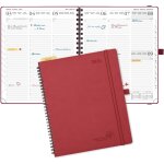 Agenda 2026 semainier 26, 5 x 21, 5 cm - couverture souple en pu cuir spirale, vertical planner, d'jan ...