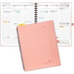Agenda 2026 semainier 26, 5 x 21, 5 cm - couverture souple en pu cuir spirale, vertical planner, d'jan ...