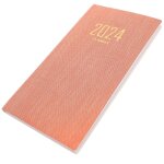 Agenda anglais - carnet a6 avec couverture en similicuir, 60 feuilles, rose, idal pour la planification, ...