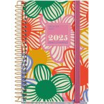 Agenda annuel 2025, 80 x 120 mm, 1 jour par page, couverture carton doubl� plastifi�, spirale, fermeture ...