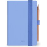 Agenda double quotidien mini 2025, 12 mois mini, carnet d'adresses et crayon inclus, fermeture avec elastique, ...