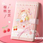 Agenda pour filles, 112 pages, pages en couleur, bouton magn�tique avec illustration, joli carnet de ...
