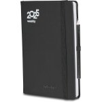 Agenda hebdomadaire noir, planification mensuelle, 18 mois de septembre 2024 a f�vrier 2026 - 158 pages ...