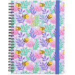 Agenda hebdomadaire spiral large 2026, bee, 12 mois large, fermeture avec elastique, journal de janvier ...