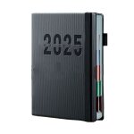 Agenda journalier 2025 - carnet epais a5 avec boucle pour stylo
