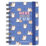 Agenda journalier spiral small 2026, corgi, 12 mois petit, fermeture avec elastique, journal de janvier ...