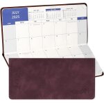 Agenda mensuel de poche 2025 17, 4 x 8, 3 cm - agenda mensuel fin pour sac - 64 pages - couverture souple ...