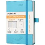 Agenda de poche 2025 journalier 16 x 10, 5 cm - couverture souple en pu cuir, 1 page par jour a6 petite ...