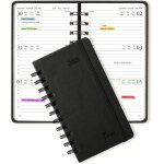 Agenda de poche 2025, planner 2025 environ a6 (16, 5 x 10 cm), couverture rigide en cuir pu a spirale, ...