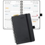 Agenda de poche 2026 a6 semainier 16 x 10, 5 cm - couverture souple en pu cuir spirale, petit agenda, ...