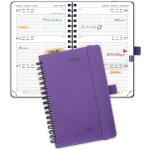 Agenda de poche 2026 a6 semainier 16 x 10, 5 cm - couverture souple en pu cuir spirale, petit agenda, ...
