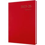 Agenda de rendez - vous journalier 12 mois avec couverture rigide rouge format a5